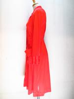 レトロ無地ワンピース(レッド　長袖)