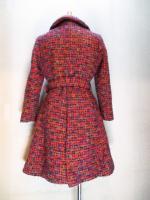 ツイードコート(オレンジxネイビーxピンクxライトグリーン)