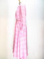 ボーダー柄ワンピース(ライトピンクxピンク&ブルー&パープル)