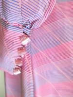 ボーダー柄ワンピース(ライトピンクxピンク&ブルー&パープル)