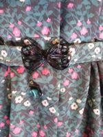 花柄ワンピース(グレーxピンク&ホワイト&カーキ)