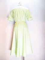 ストライプ柄ワンピース(ライトグリーンイエローxブラック)