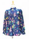 花柄シャツ(ネイビーxピンク&イエロー&グリーン)