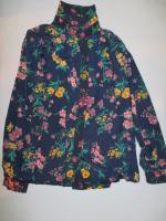 花柄シャツ(ネイビーxピンク&イエロー&グリーン)