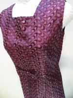 刺繍柄ワンピース(ワイン　ノースリーブ)