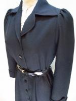 レトロ無地コートワンピース(ブラック)