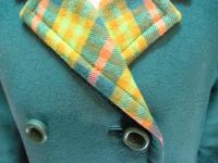 無地&チェック柄コート(グリーンxライトグリーン&イエロー&ピンク)