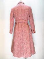 ツイードロングコート(オレンジxグリーンxクリーム)