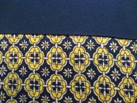 無地&幾何学柄ワンピース(ブラックxキャメル)