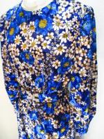 花柄ロングワンピース(ネイビーxブルー&ホワイト)