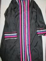 ストライプ柄コート(ピンクxネイビーxグレーxブラック)