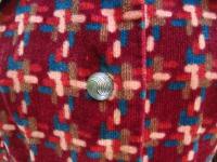 チェック柄ロングコート(ワインxピンク&ブルー&ブラウン)