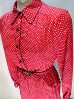 四角柄ワンピース(レッドxホワイト&ブラック)