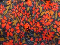 花柄レースワンピース(ダークグレーxレッド&オレンジ)